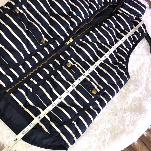 J.Crew Navy/White Striped Puffer Vest - Picture 8 of 10